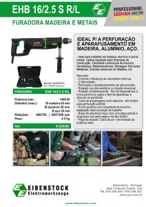 Furadora para Metal Eibenstock EHB 16/2.5 S R/L, Ferramentas para perfurar metal, Engenhos de Furação metálica, Furadora para Metal, Estruturas metálicas, Construções metálicas, ferramentas, Furar metal, Engenho de furação metálica, construção metálica, Brocas para metal, Metalomecânica Furadora para Metal Eibenstock EHB 16/2.5 S R/L, Ferramentas para perfurar metal, Engenhos de Furação metálica, Furadora para Metal, Estruturas metálicas, Construções metálicas, ferramentas, Furar metal, Engenho de furação metálica, construção metálica, Brocas para metal, Metalomecânica