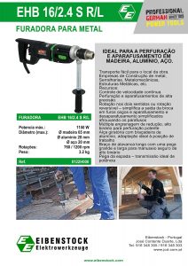 Furadora para Metal Eibenstock EHB 16/2.4 S R/L, Ferramentas para perfurar metal, Engenhos de Furação metálica, Furadora para Metal, Estruturas metálicas, Construções metálicas, ferramentas, Furar metal, Engenho de furação metálica, construção metálica, Brocas para metal, Metalomecânica Furadora para Metal Eibenstock EHB 16/2.4 S R/L, Ferramentas para perfurar metal, Engenhos de Furação metálica, Furadora para Metal, Estruturas metálicas, Construções metálicas, ferramentas, Furar metal, Engenho de furação metálica, construção metálica, Brocas para metal, Metalomecânica