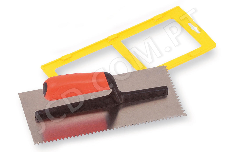 Liçosas dentadas, Lamina dentada, 280x120 mm, Dentes triangulares, Cabo Soft, Lâmina Inox, 0,6 mm espessura, Ladrilhadores, Azulejos