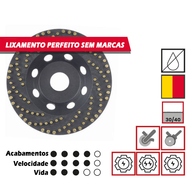 Mos de desbaste, pinturas, colas, borrachas, Mós desbastadoras, Material não abrasivo, Superfícies não abrasivas, Yellow series, Resinas, Pinturas, Revestimentos, Solga