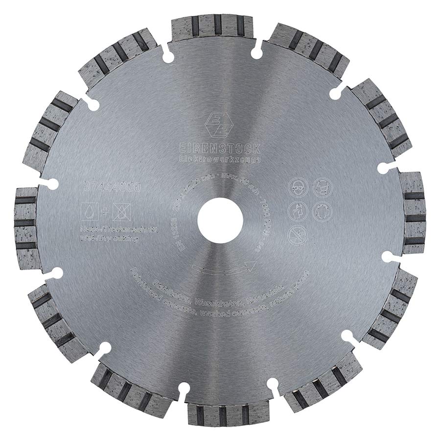37444000, Disco, Serra eletrica, Disco de corte, Diamante, Disco diamantado, para betão, Disco de corte de pedra natural dura, Calcário, Mármore, Granito, 200mm, Diâmetro