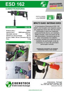 Caroteadora Eibenstock ESD 162, Furação a seco, coroas, Brocas, Diamante, Perfuradoras, materiais duros, ferramentas, Caroteadoras, preços Caroteadora Eibenstock ESD 162, Furação a seco, coroas, Brocas, Diamante, Perfuradoras, materiais duros, ferramentas, Caroteadoras, preços