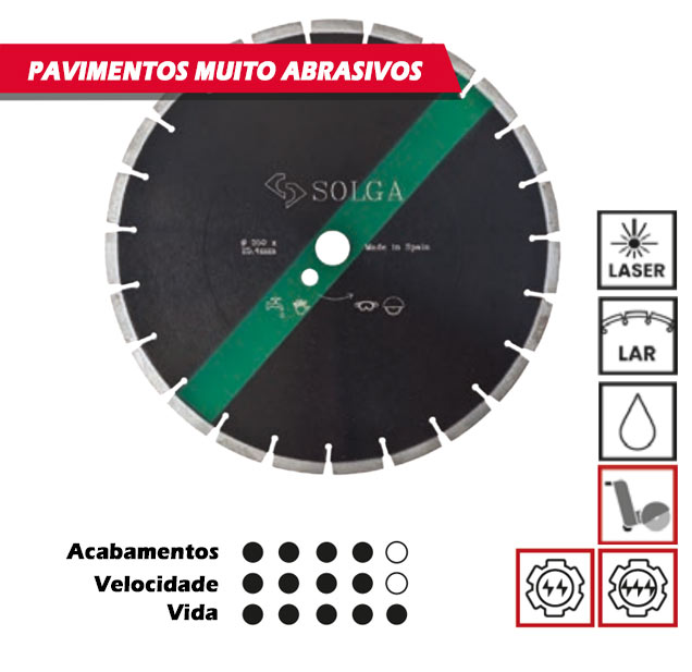 Disco Lar Sinter, Disco de corte de betão armado, concreto fresco, Cortadoras de pavimentos, Juntas de dilatação, Disco diamantados Solga, Para cortadora de pavimento, Mesa de corte, Serra de mesa, Solga Discos diamantados para Corte de Betão Fresco, Pavimentos muito abrasivos, Profissionais, Construção, Discos, Diamante, Maquinas de corte