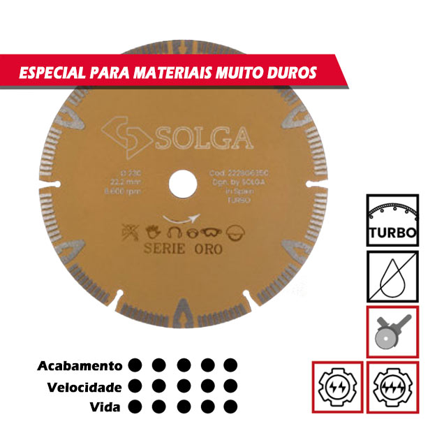 Série Dourada, Turbo, Solga, Discos de corte, Corte a seco, Diamante, Discos diamantados, diamante, gama Universal, S olga, Marca, Ferramentas diamantadas, Representação em Portugal Série Dourada, Turbo, Solga, Discos de corte, Corte a seco, Diamante, Discos diamantados, diamante, gama Universal, S olga, Marca, Ferramentas diamantadas, Representação em Portugal