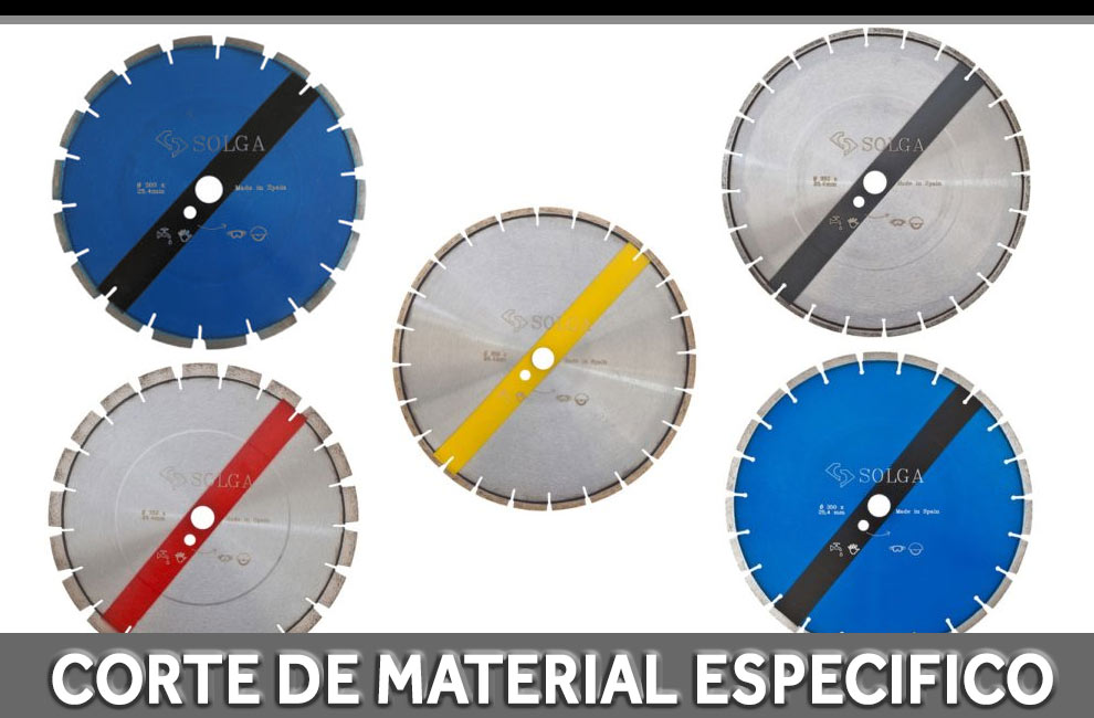 Discos de corte húmido, Série preta e Série Específica, Solga, Discos Diamante para serras de mesa, Discos diamantados, Corte de Materiais abrasivos, Água