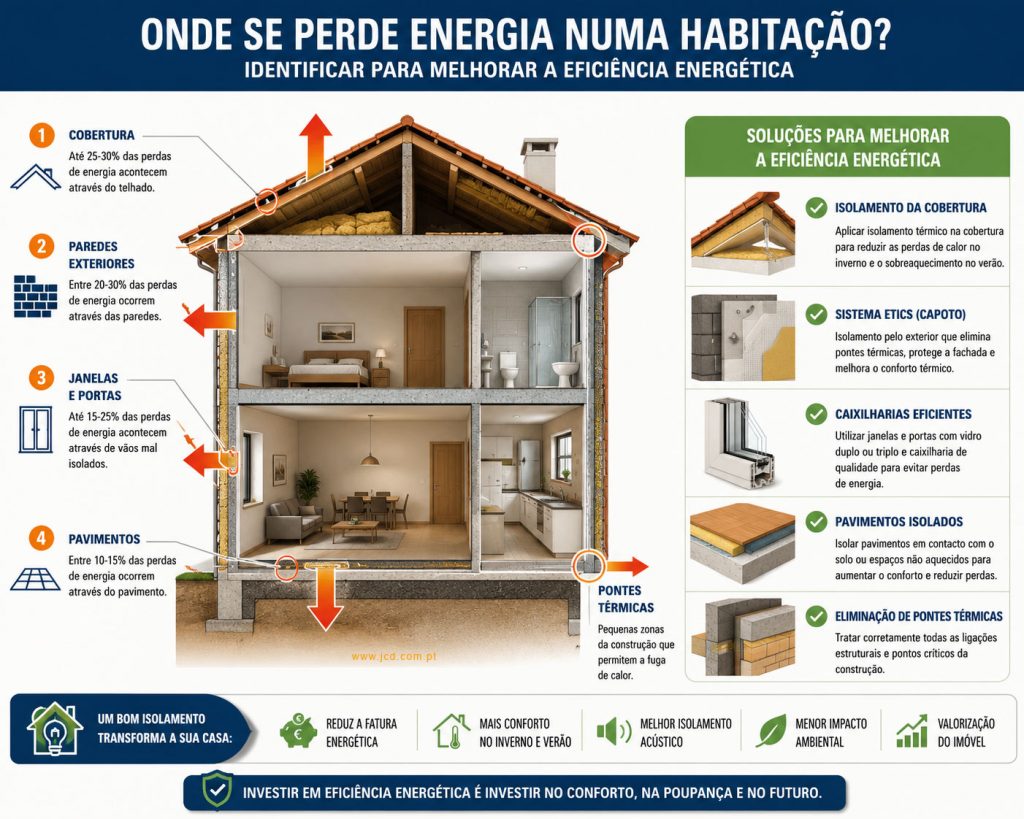 eficiencia energética, habitações, Perdas de energia nas casas, Capoto, Isolamentos imagem ChatGPT, eficiencia energética, habitações, Perdas de energia nas casas, Capoto, Isolamentos